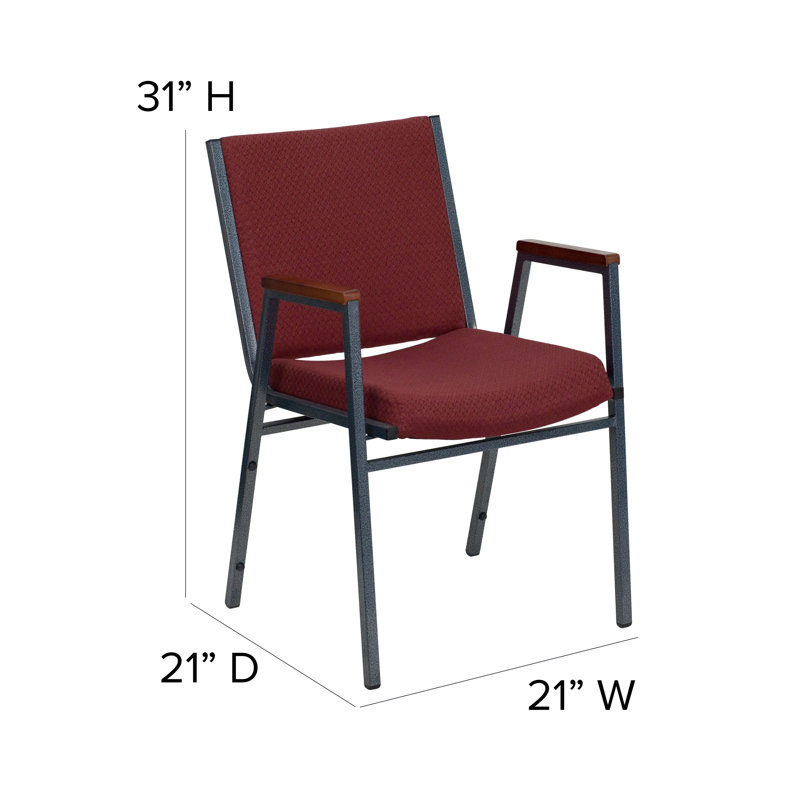 Aliya Heavy Duty Stack Chair with Arms, Burgundy