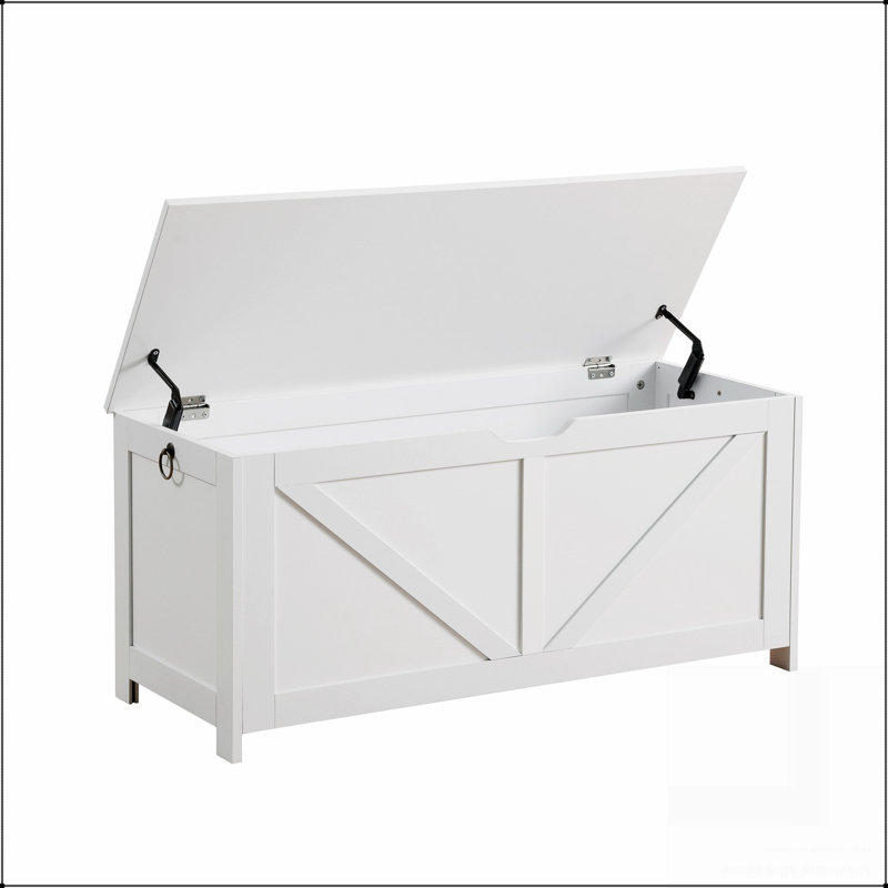 Coffre de rangement, banc de rangement, organisateur de coffre à jouets rétro, banc de rangement d'entrée avec 2 charnières, assemblage facile