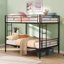 Lit superposé double au dessus d'un lit double, aucun sommier requis, assemblage facile-1124639374-1124639361
