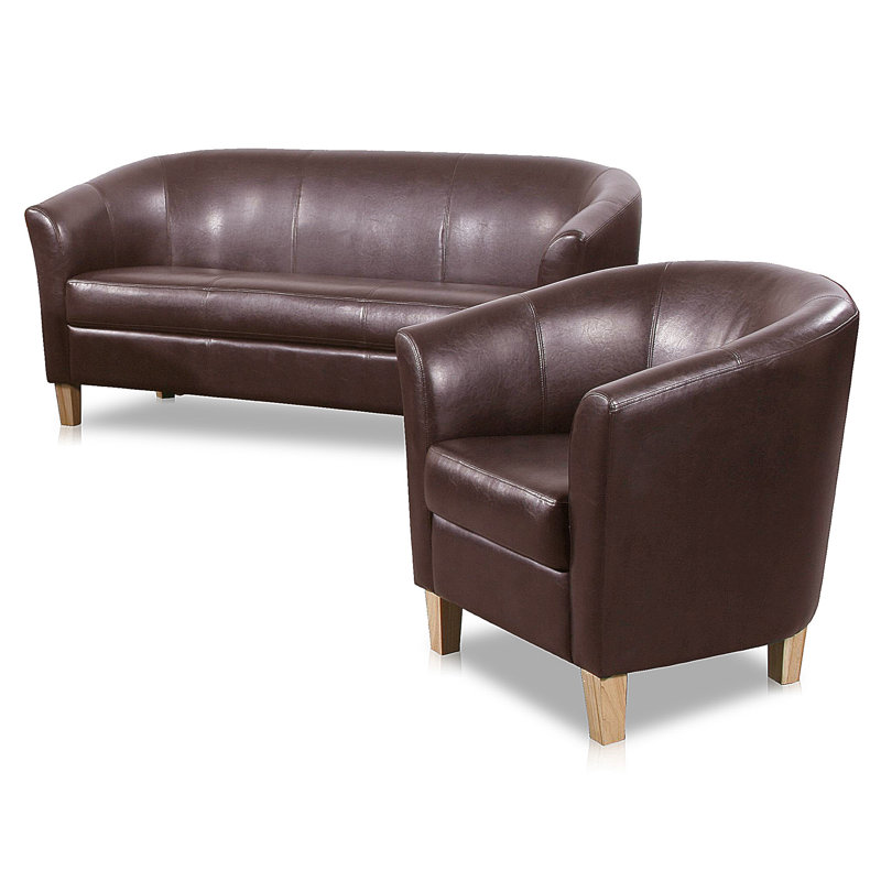 Ruth Faux Leather Sofa, Black