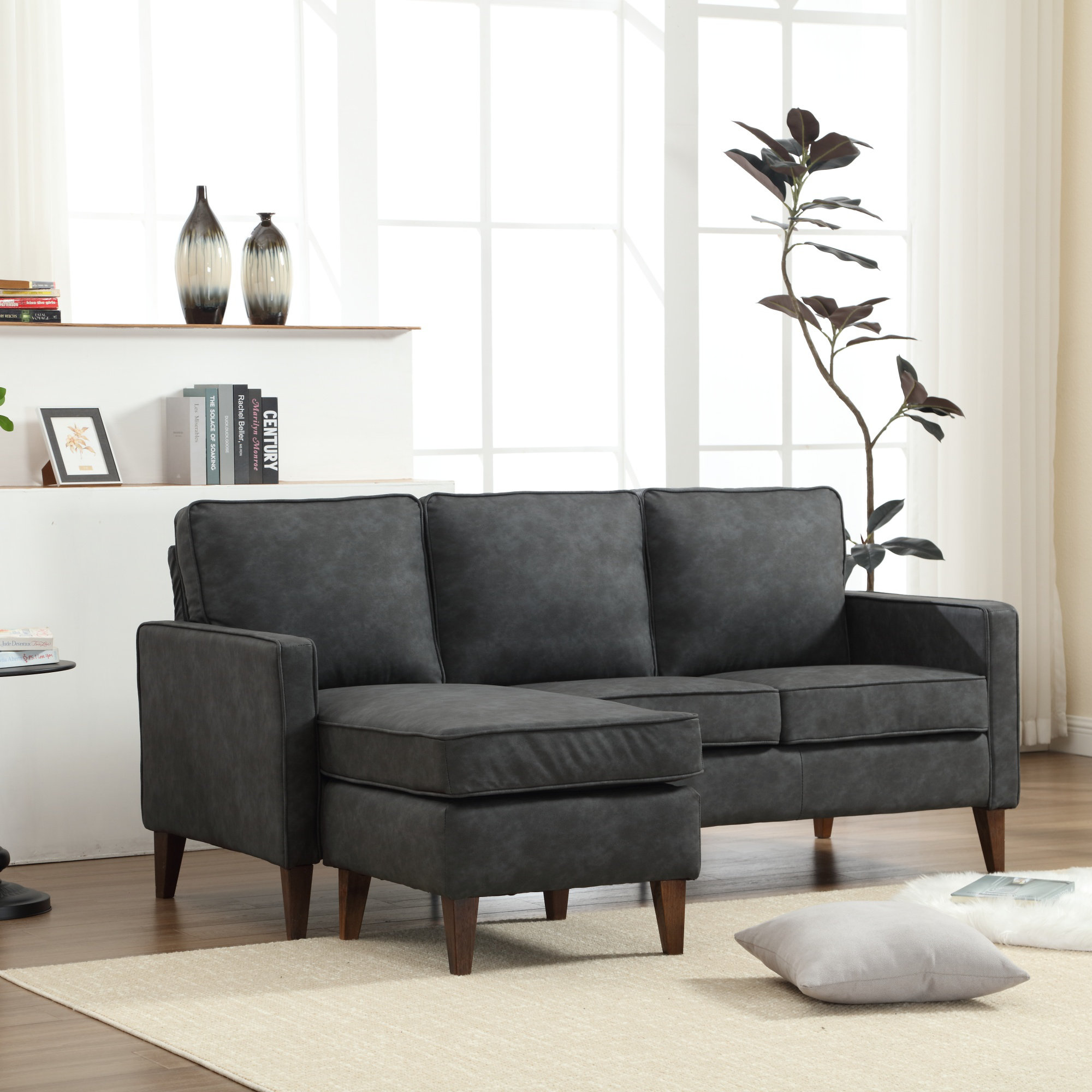 Mignotte 72.8'' Wide Modern And Super Soft Faux Leather Sofa With Wide Backrest