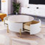 Table basse moderne avec 2 grands tiroirs pour un rangement spacieux et un design élégant, parfait pour les espaces de vie contemporains.