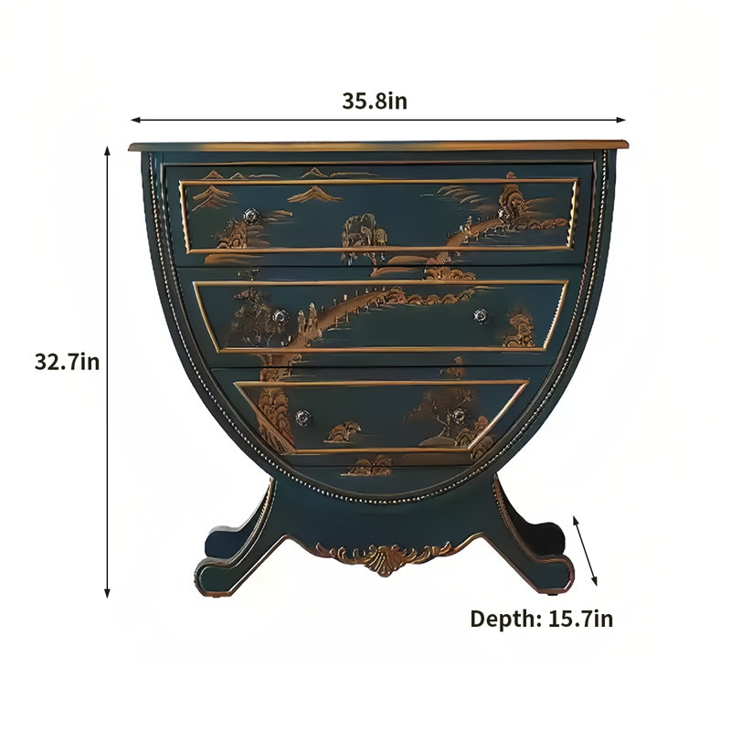 Elegant Design Hand-Painted 3-Drawer Accent Chest