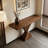 Retro Nut-Brown Solid Wood Console Table-1281290993