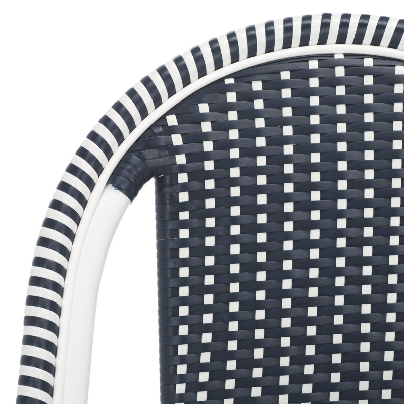 Torino Outdoor Dining Side Chair, Navy/White