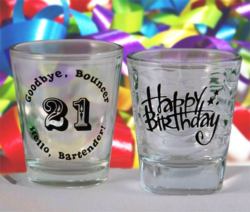 Verres à liqueur - Thème anniversaire