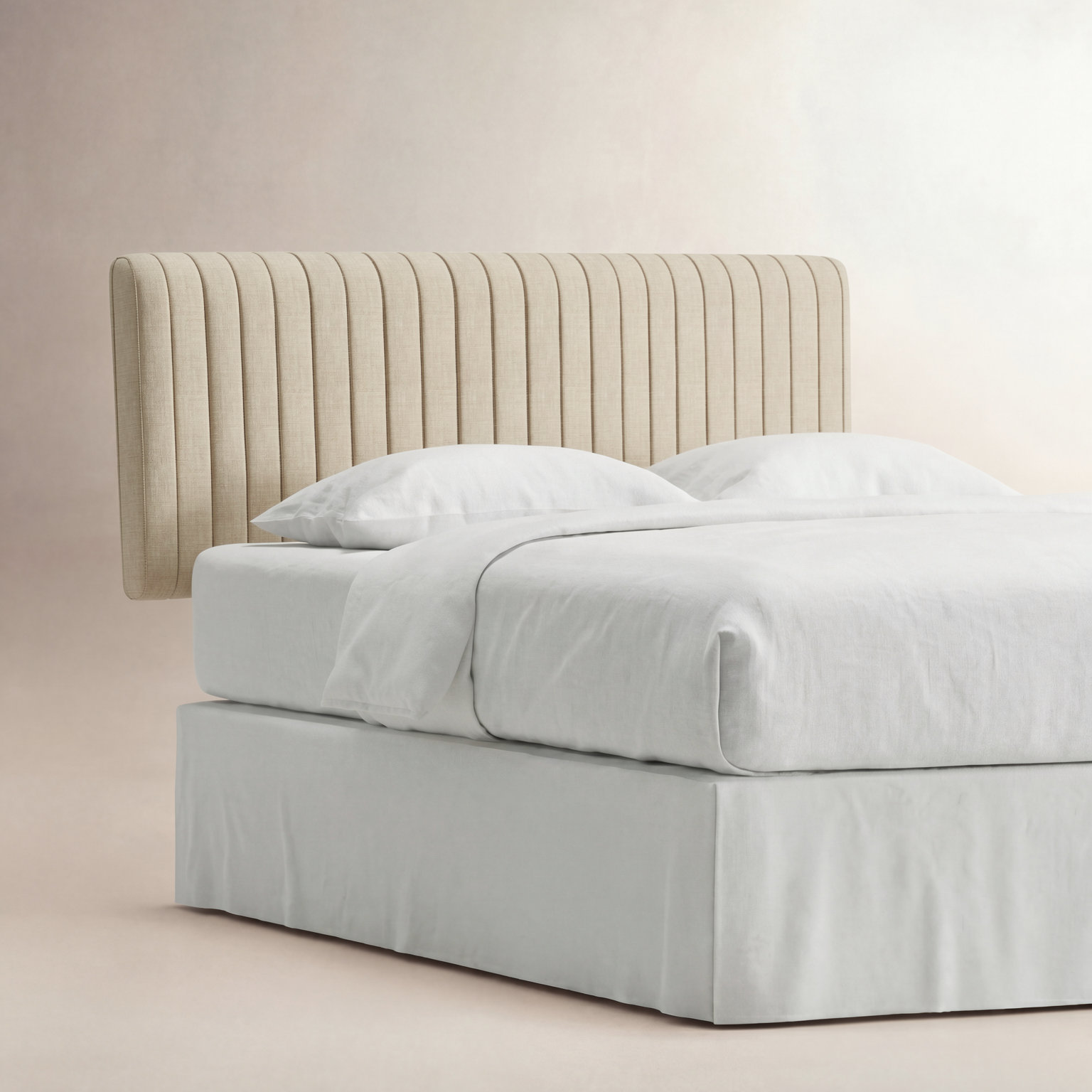 Eisley Pine Cotton Headboard, Queen, Fritz Charcoal Stripe