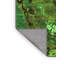 Tapis abstrait en chenille / polyester tissé à la machine en vert / brun / jaune-1363319812