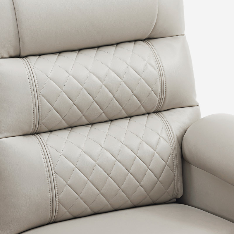 Power Loveseat Recliner with Console, Electric Reclining Loveseat Sofa with Heat and Vibration, Gray