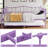 Twin Metal Daybed with Pullout Trundle, Steel Slats, Space-Saving Design, Purple-757034248