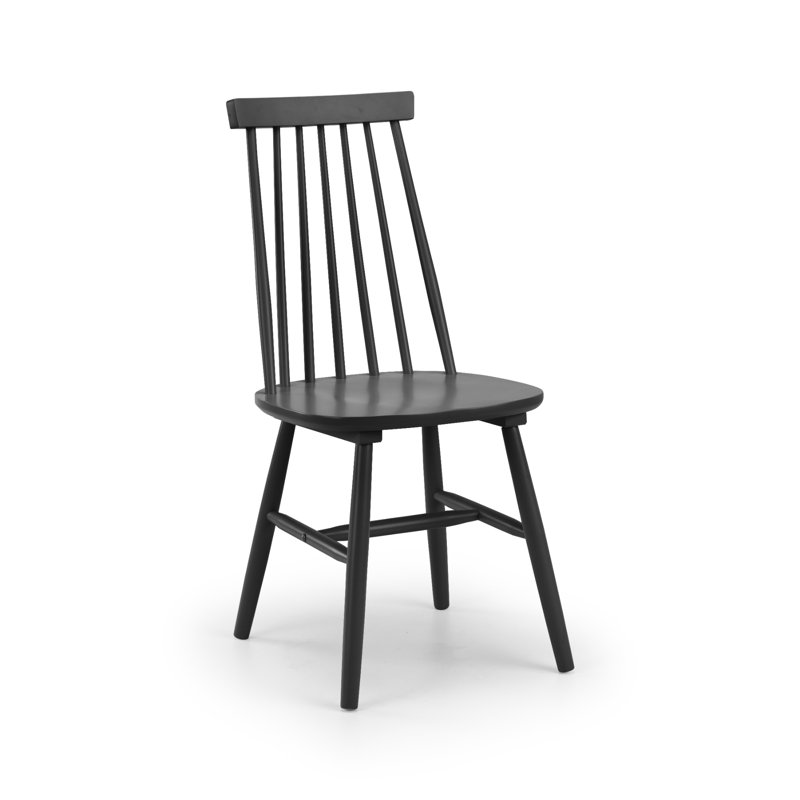 Amaal 45cm H Solid Wood Spindle Side Chair, Black