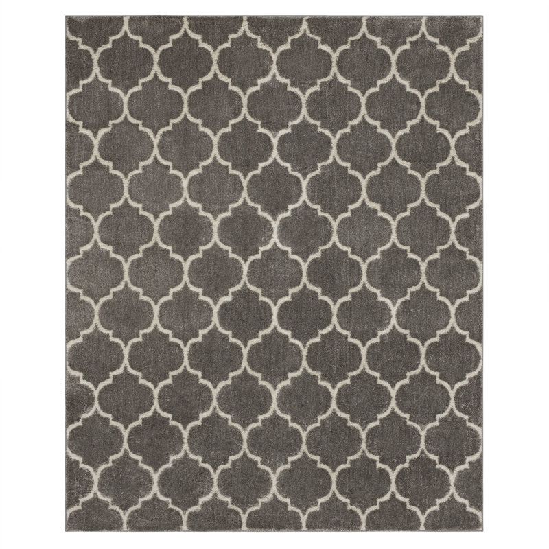 Mohawk Home Kalispell Geometric Woven Polyester Gray Area Rug, Rectangle 8' x 10'