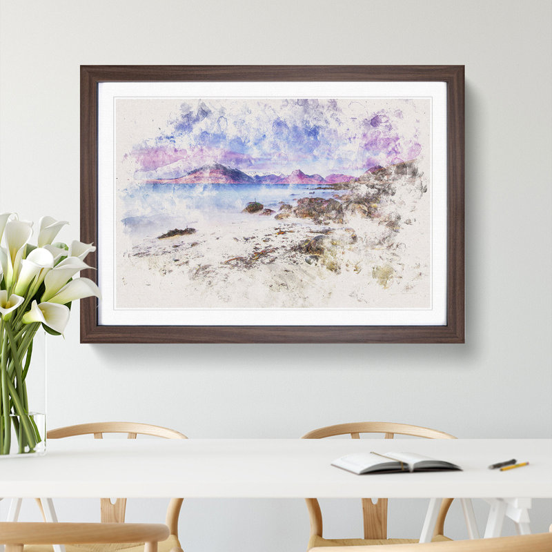 Elgol Village In The Isle Of Skye - Picture Frame Painting, Walnut Framed, 40cm H x 60cm W x 2cm D