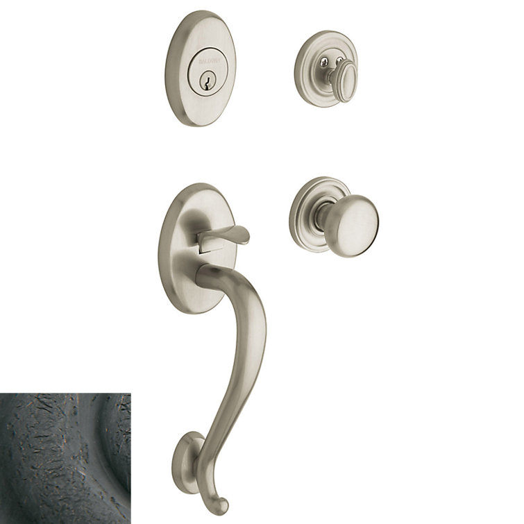 Logan Handleset with Single Cylinder Deadbolt and Door Lever and Rosette