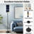  68.5" Standing Floor Lamp luxury Blue marble gold abstract Indigo ocean blue marbling Dimmable Metal Pole Lamp with Linen Lampshade LED Bulb Included