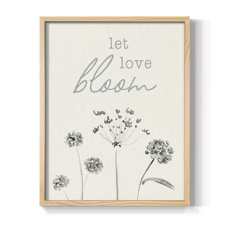 Let Love Bloom, reproduction encadrée - bois massif, Naturel, H 21 po x l 17 po