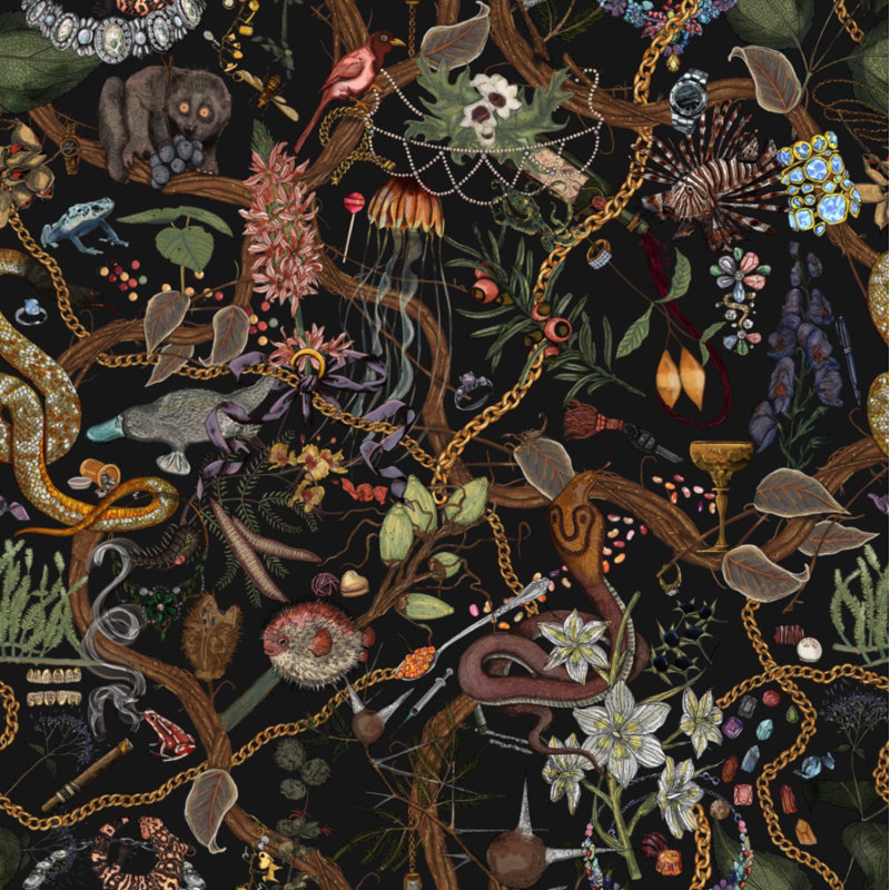 Glamour Life Wallpaper, Black