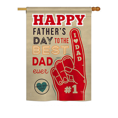 Vilma Double Sided 40'' H x 28'' W Polyester Father's Day House Flag