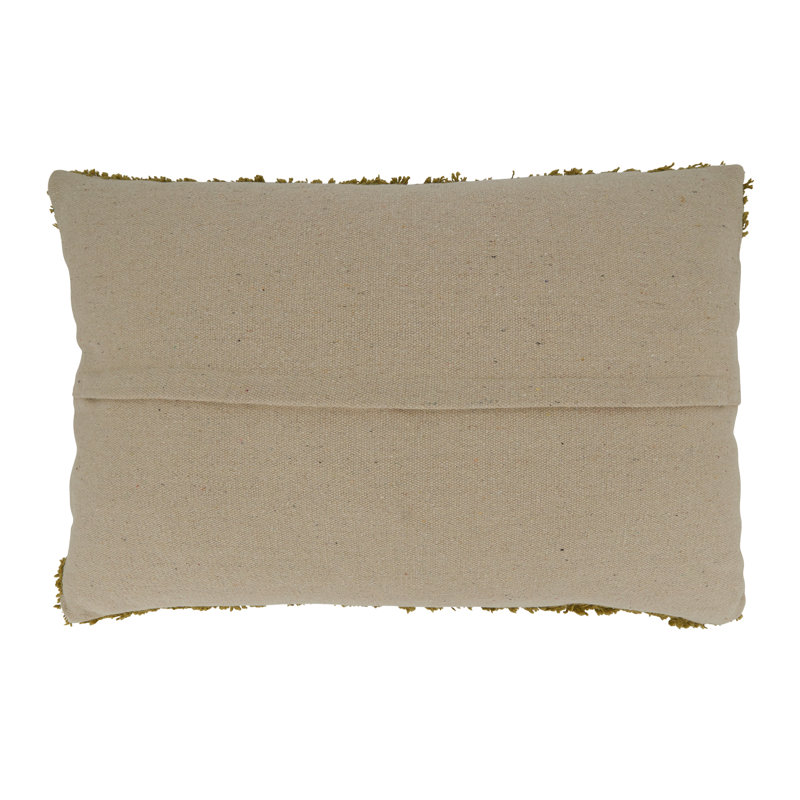 Chartreuse Tufted Cotton Lumbar Throw Pillow Cover 13"x20"