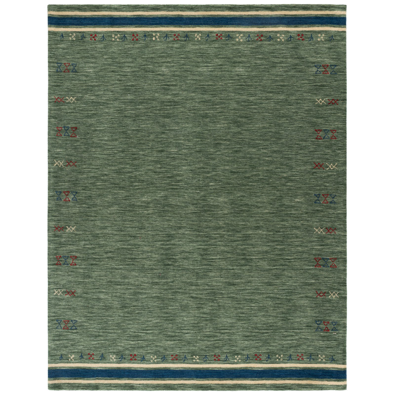 Himalaya Hand Loomed Wool Geometric Indoor Rug, 8'-0" x 10'-0" Rectangle