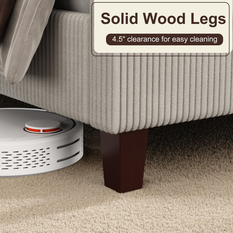 Wauseon Corduroy Upholstered Bed