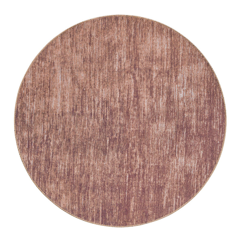 Tapis en chenille Power Loom brun, Rond 3 pi 6 po