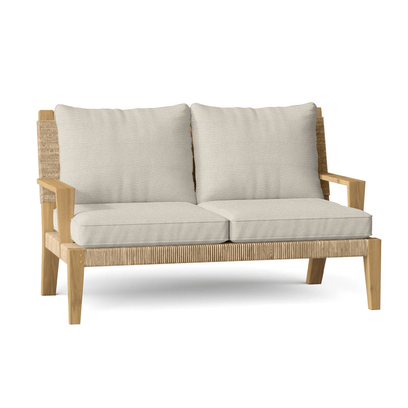 Hadley Outdoor 2 - Seat Loveseat, Canvas Rain, Hadley Natural Rope