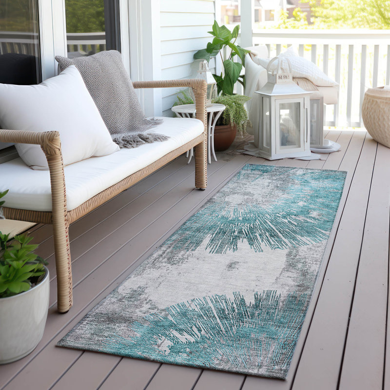 Mahaney Stain Resistant Abstract Area Rug , Runner 2'3" x 7'6"