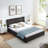 Queen Size Cushioned Bed,Comfortable Cushioned Bed Frame,Headboard And Solid Bed Frame-656471146