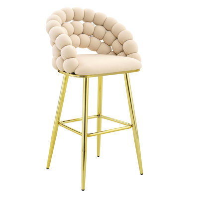 Ensemble de 2 tabourets de bar en velours Puffy Bubble Chair