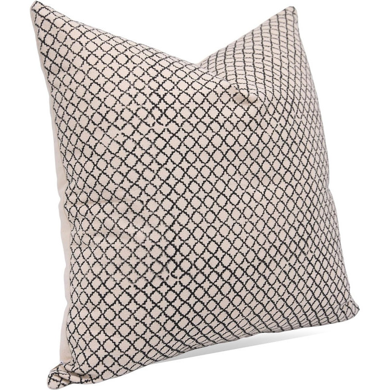 Housse de coussin Bagru Hand Block , 14 po x 14 po, Carré