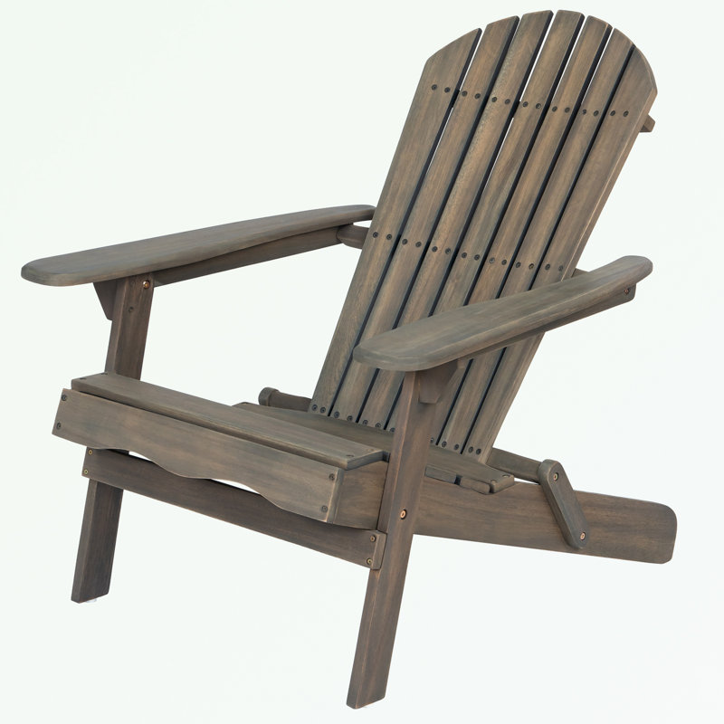 Wooden Outdoor Adirondack Chair with armrest, Light Gray