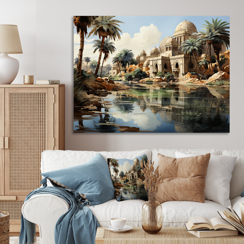 Égypte, reflets du Nil - Égypte, impressions encadrées, H 12 po x l 20 po x P 1 po, Toile tendue
