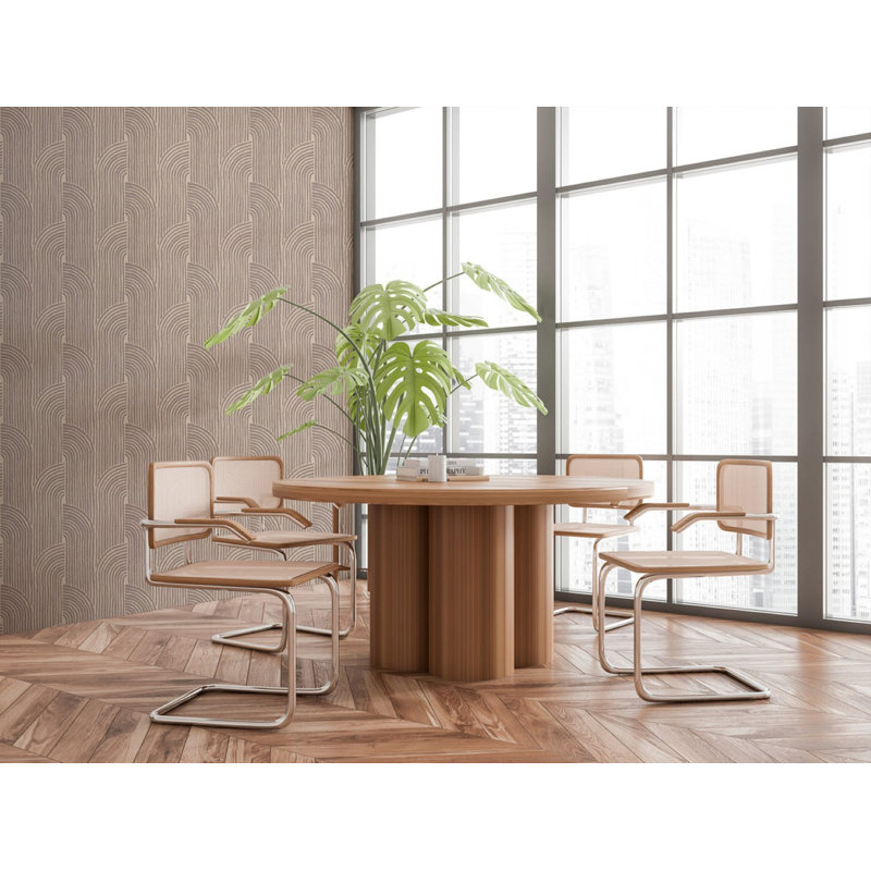 Woven Arcs - Walnut Wallpaper