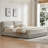 Padded Platform Bed With Headboard Featuring Two Removable Pillows-1941696269-1941696259