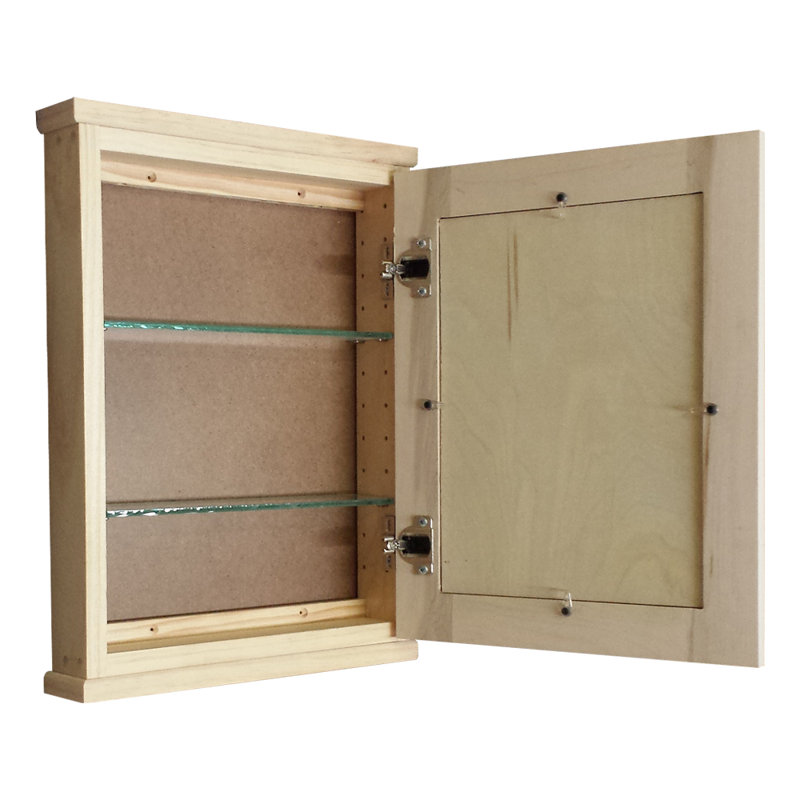 Armoire de salle de bain murale en bois massif l 15,5 po x H 25,5 po x P 4,25 po