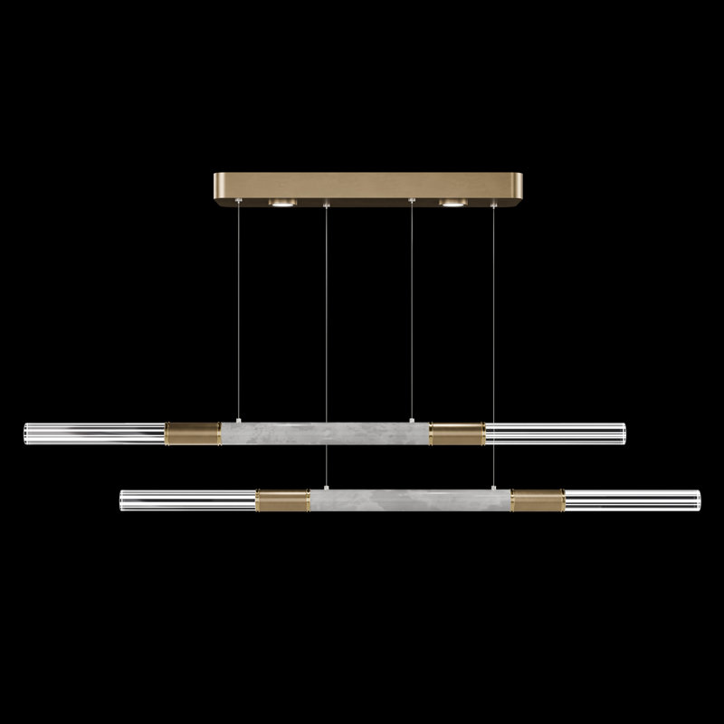 Antonia 6 - Light LED Pendant, Brass/Gold Leaf/Smoke