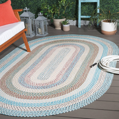 Braided 322 Area Indoor/Outdoor Area Rug In Beige / Light Blue