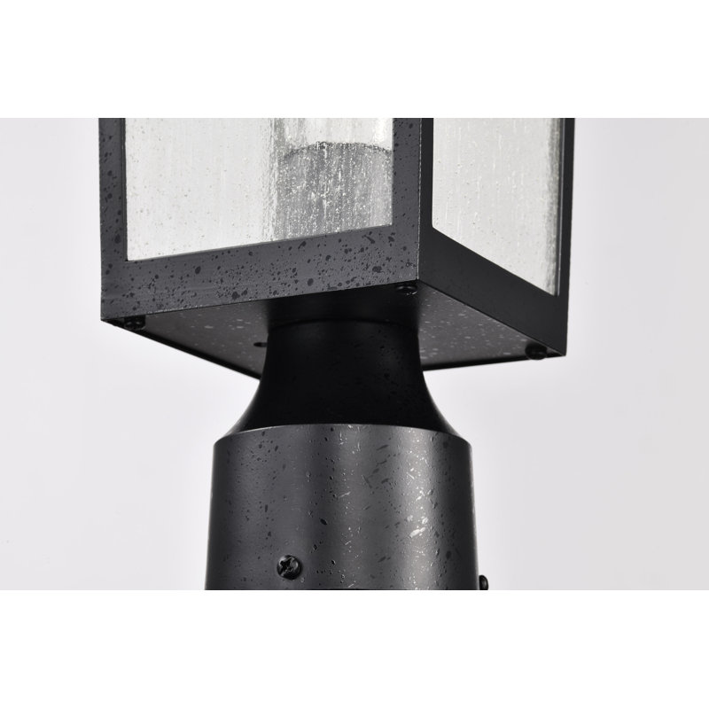 Tête de lanterne câblée 1 lumière, Noir texturé, H 13,78 po x l 7,11 po x P 7,11 po