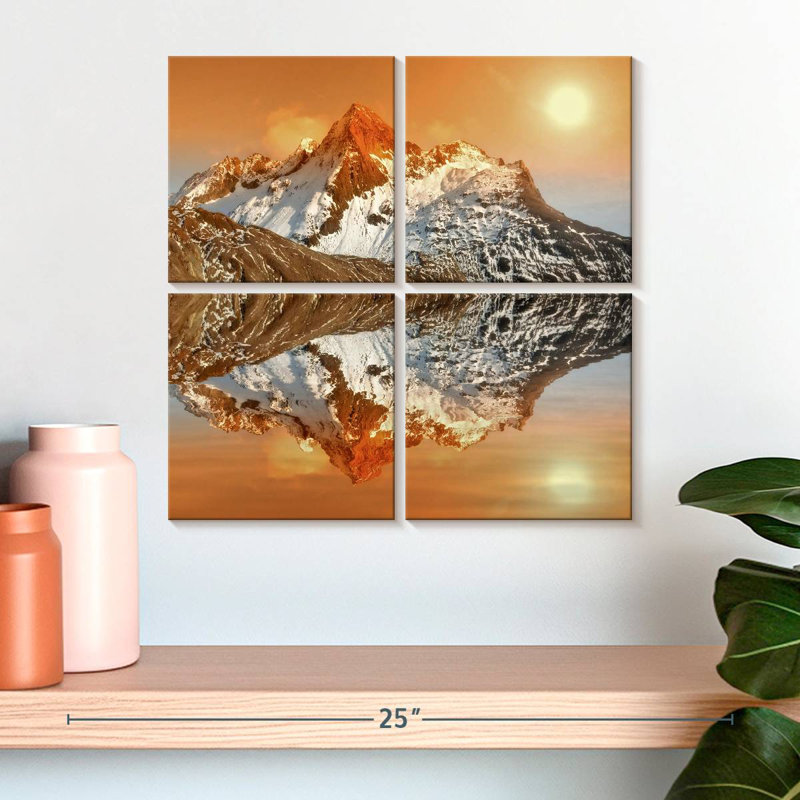 Alvord, coucher de soleil sur les Alpes Suisses, H 18 po x l 18 po
