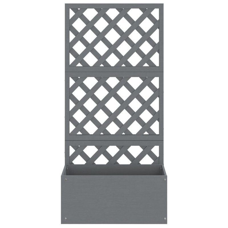 Laquaya Wood Raised Garden Bed with Trellis, Grey