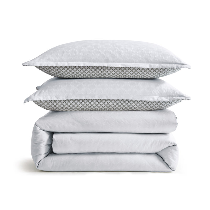 Pollsy Duvet Cover Set, King  Duvet Cover + 2 Shams, White