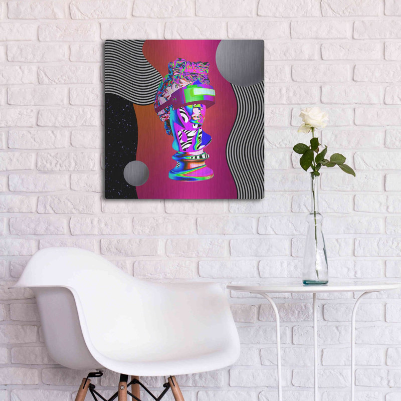 Art mural en métal Orren Ellis «Cyberpunk David» par Luxe, H 24 po x l 24 po