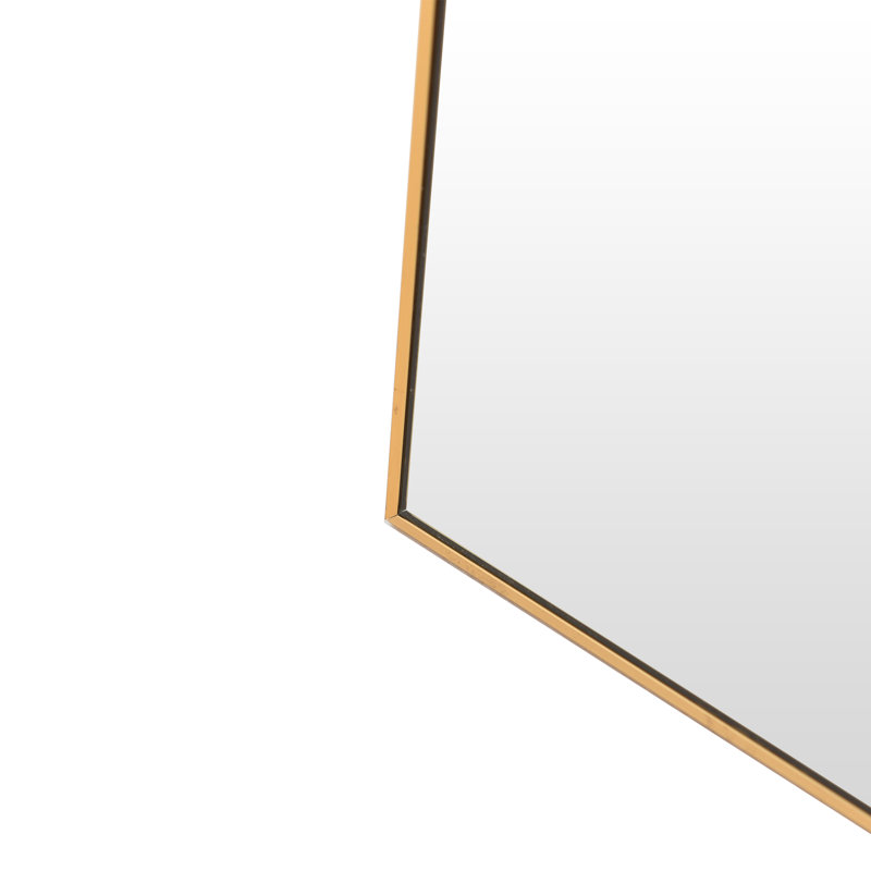 Aluminum Framed Arched Wall Mounted Vanity Mirror - Basics by Wayfair™, Gold, 38" H  x 26" W x 0.54'' D