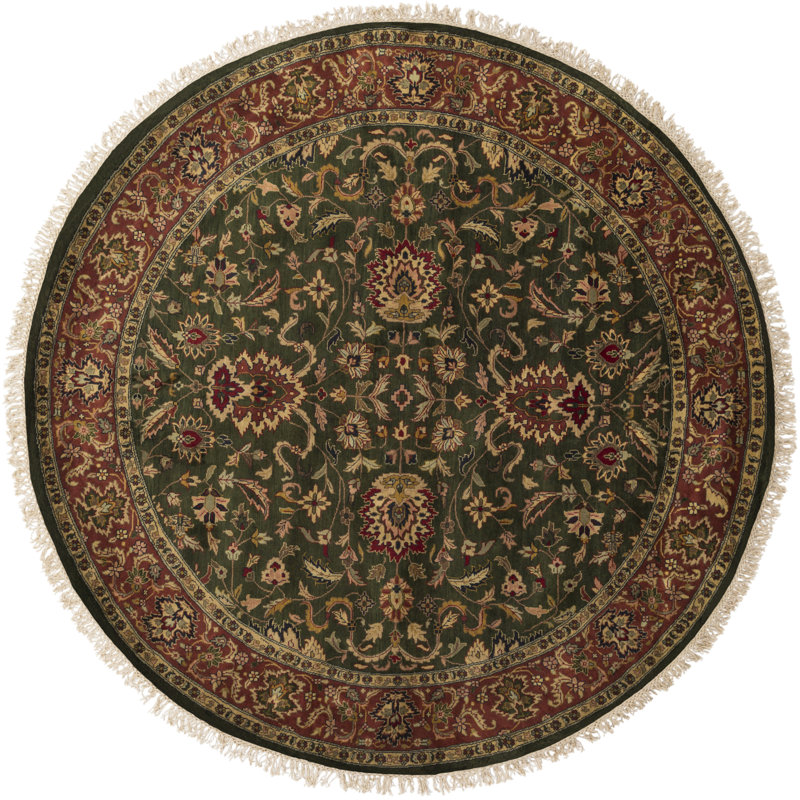 Barlett Wool Oriental Indoor Rug, Round 8'