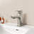 Single Handle Single Hole Bathroom Faucet in Brushed Nickel