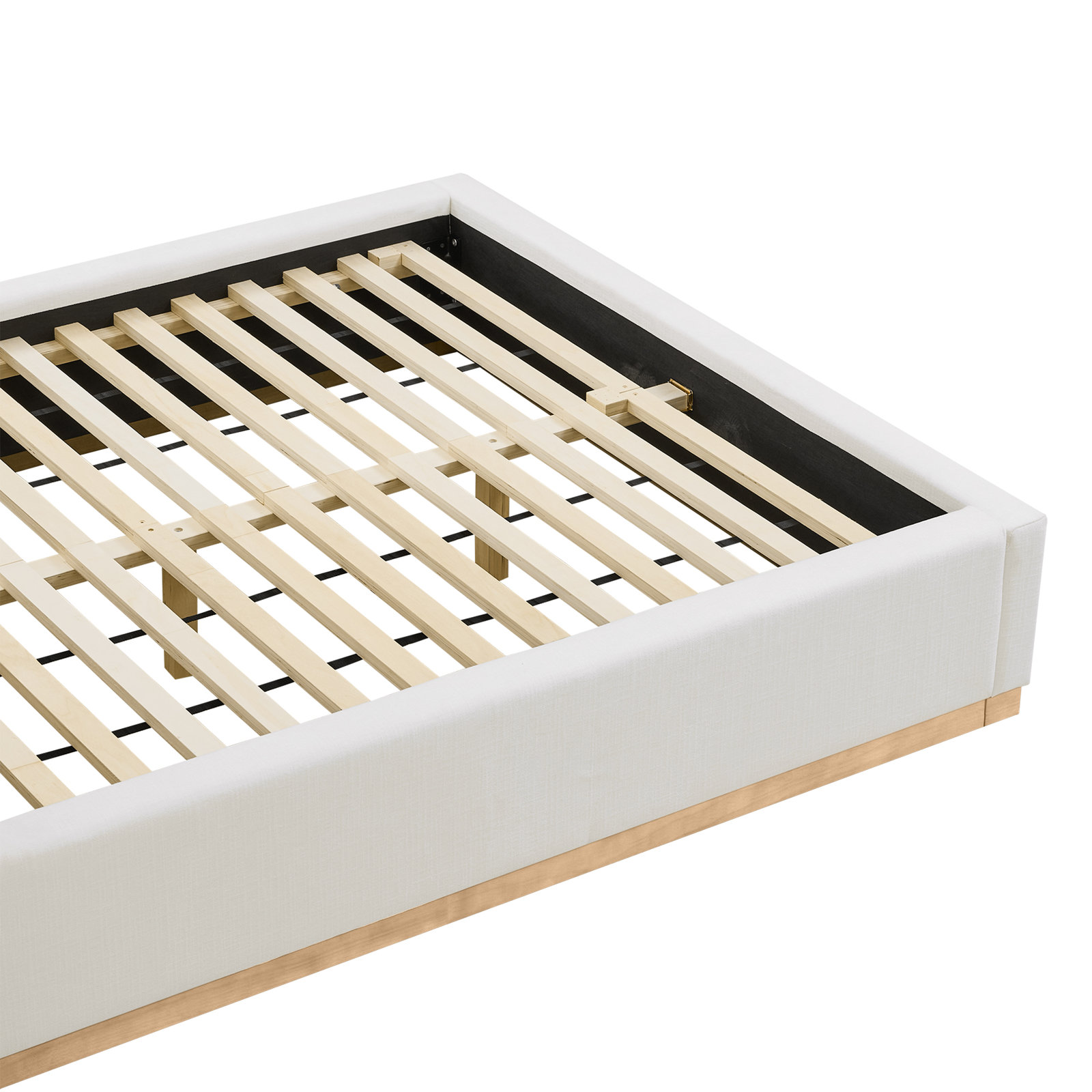 Upholstered Platform Bed, Queen , Selene White
