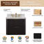 Meuble-lavabo flottant 24 po avec lavabo, meuble-lavabo mural cannelé, comptoir en faux marbre, tiroir à fermeture en douceur, entièrement assemblé, chêne noir-56160961-56160986