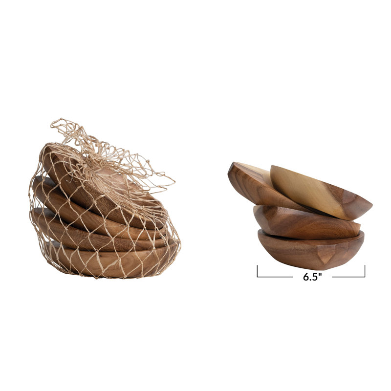 Round Acacia Wood Trays