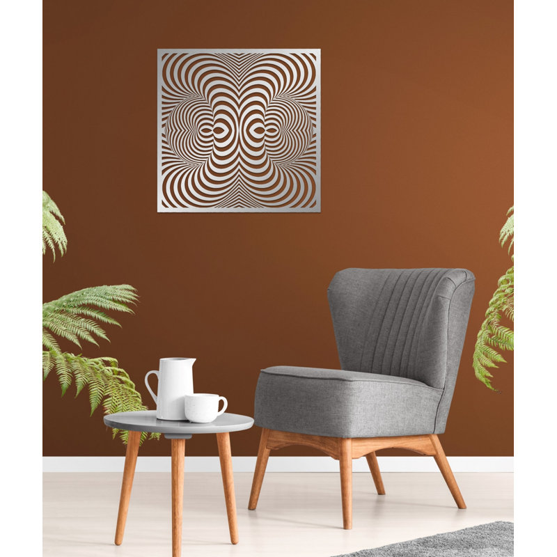 Décoration murale abstraite et géométrique en métal, art contemporain pour cadeau de pendaison de crémaillère ou décoration de bureau